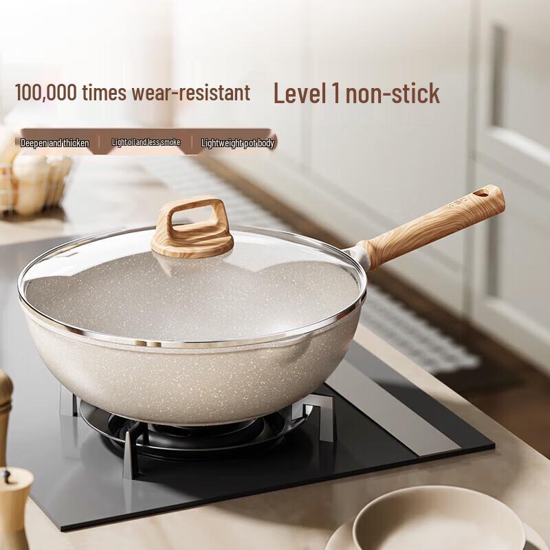 Aishida 28cm Maifan-Stein Antihaft Gusseisen Wok