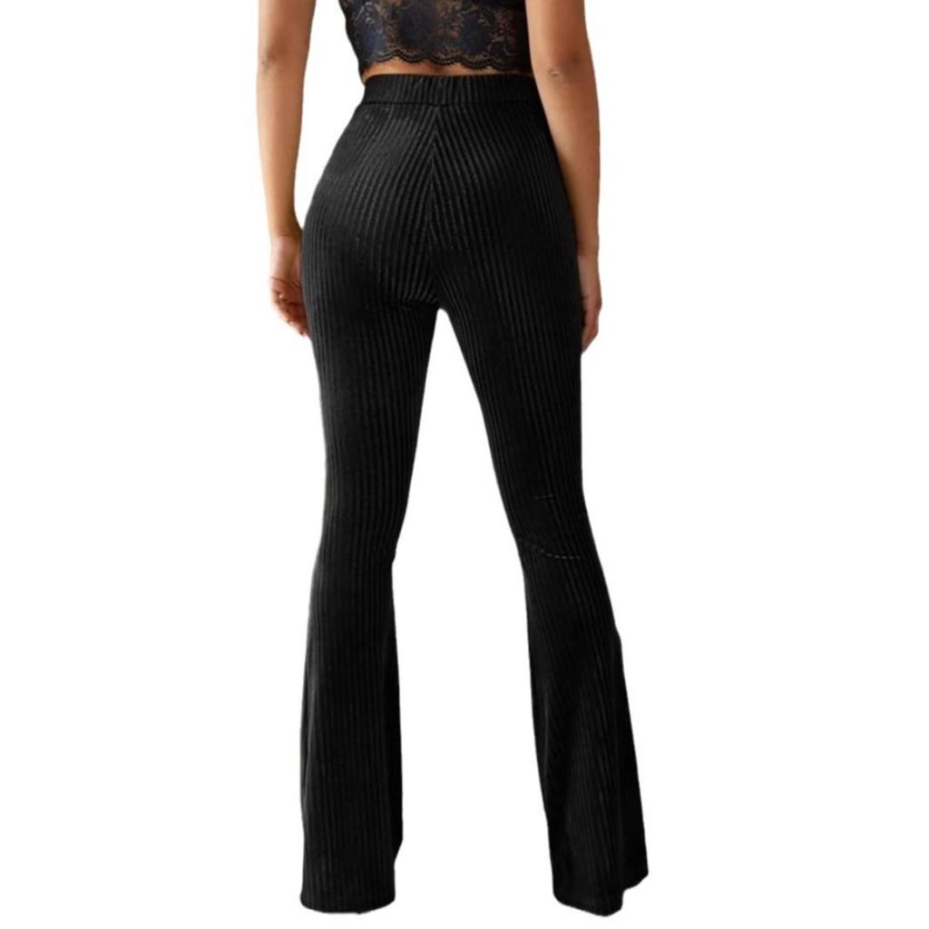 High Waisted, Corduroy, Flared Pants, Solid Color, Casual Pants, Wide Leg Pants, Long Pants, Women's Pants