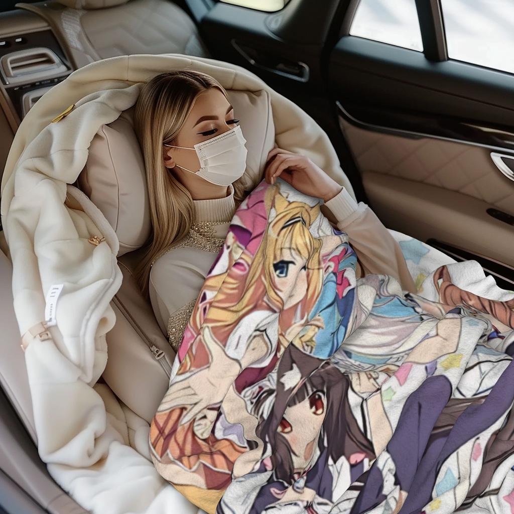 Nekopara  Blankets Chocola  Vanilla Kashou Shigure  Flannel Awesome Warm Throw Blanket for Home Restaurant Spring Autumn