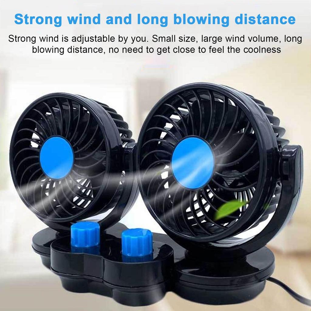 Wentylator na fotel samochodowy 12V/24V Wentylatory na deskę rozdzielczą samochodu z podwójną głowicą Części pomocnicze do samochodu Do łodzi Kempingu ATV Deska rozdzielcza RV Marine Pół-van