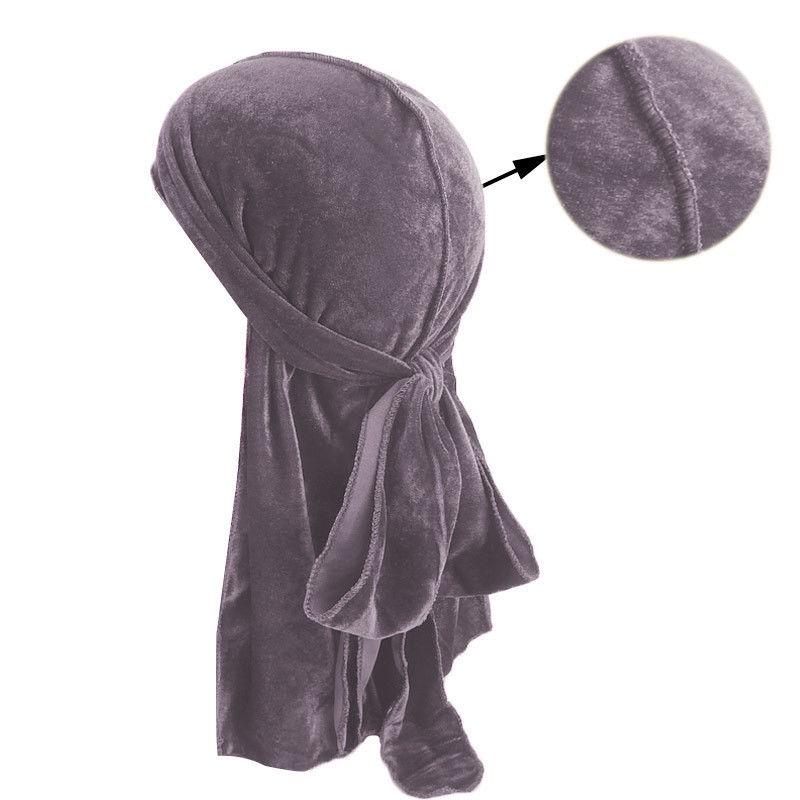 Men Unisex Women Velvet Breathable Bandana Hat Turban Caps Doo Headwear Durag