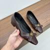 Flat Low Heel Soft Leather French Single Shoes Women's New Black Small Leather Shoes Thick Heel Light Mouth Commuting Retro Mary Jane Shoes Women