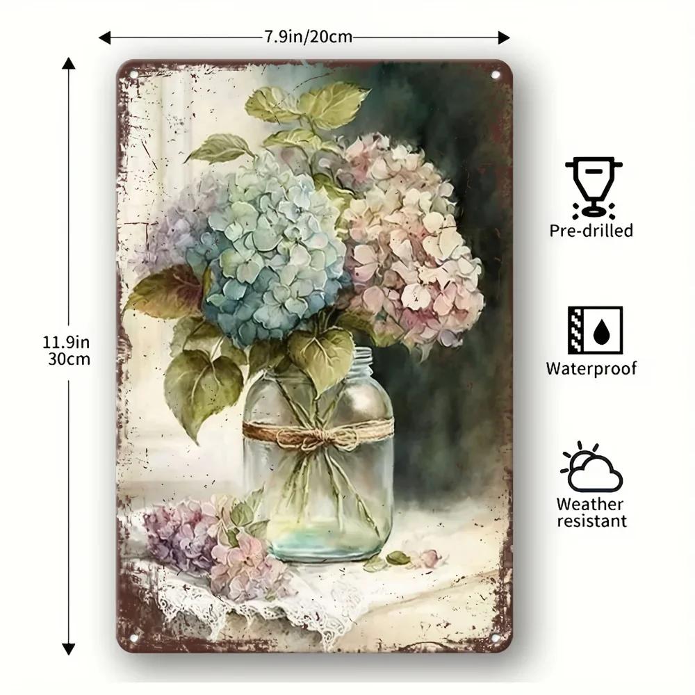 

Captivating Waterproof Hydrangea Vintage Sign: Ideal Retro Decor for Various Venues 20x30cm
