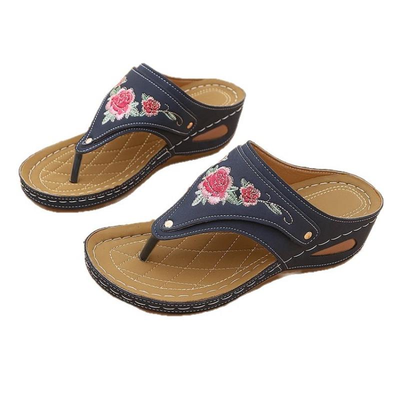 Ciabatte Sandali Zeppa Floreali Taglie Forti Donna Primavera Comodi