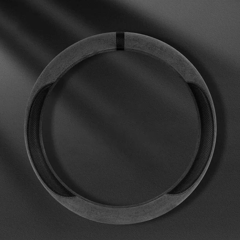 Semišový poťah na všetky ročné obdobia Poťah na volant auta Ultra tenký Protišmykový Tvar D Okrúhly Priedušný Ochranný poťah na volant auta
