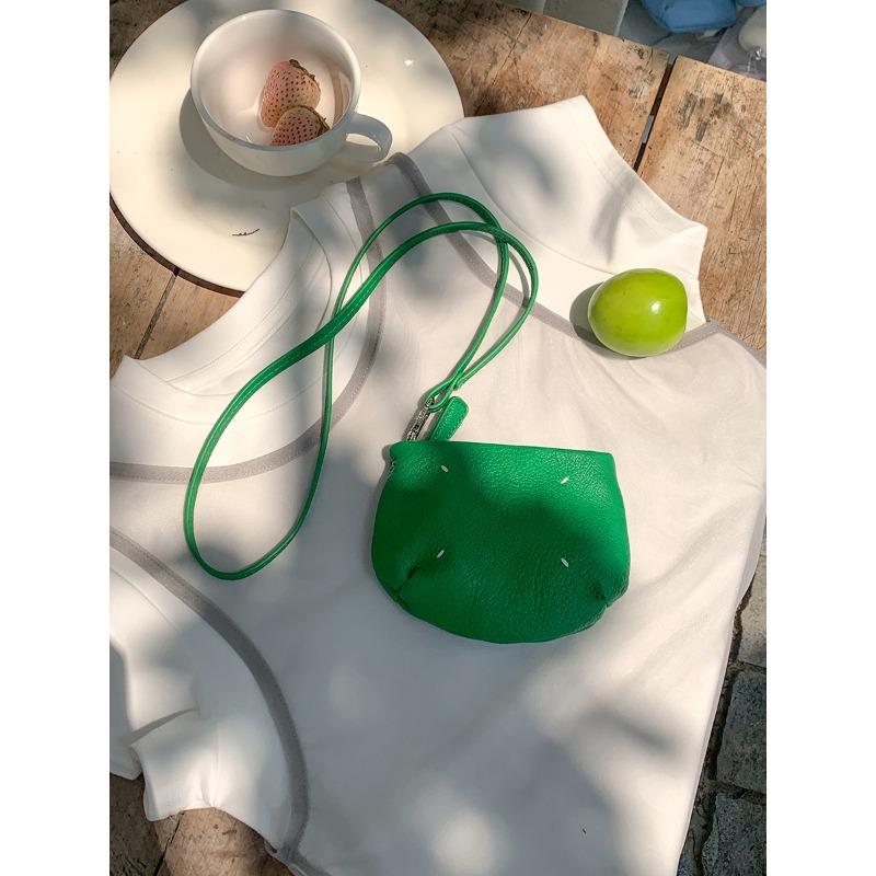 

Сумка на шею однотонная нишевый дизайн помада ключница модная универсальная мягкая кожа мини маленькая сумка женская зелёный