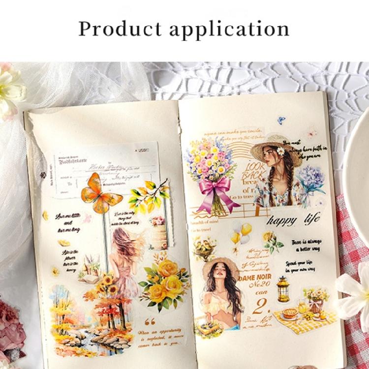 4Rolls Scrapbooking Decorative Tape 60mmX2M Pre Cut Cartoon Girl Sticker Tape for Journal Photo Album Embellishments