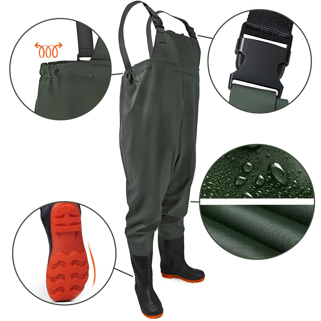 Fishing Waders Rubber Bib Trousers Omega Size 46