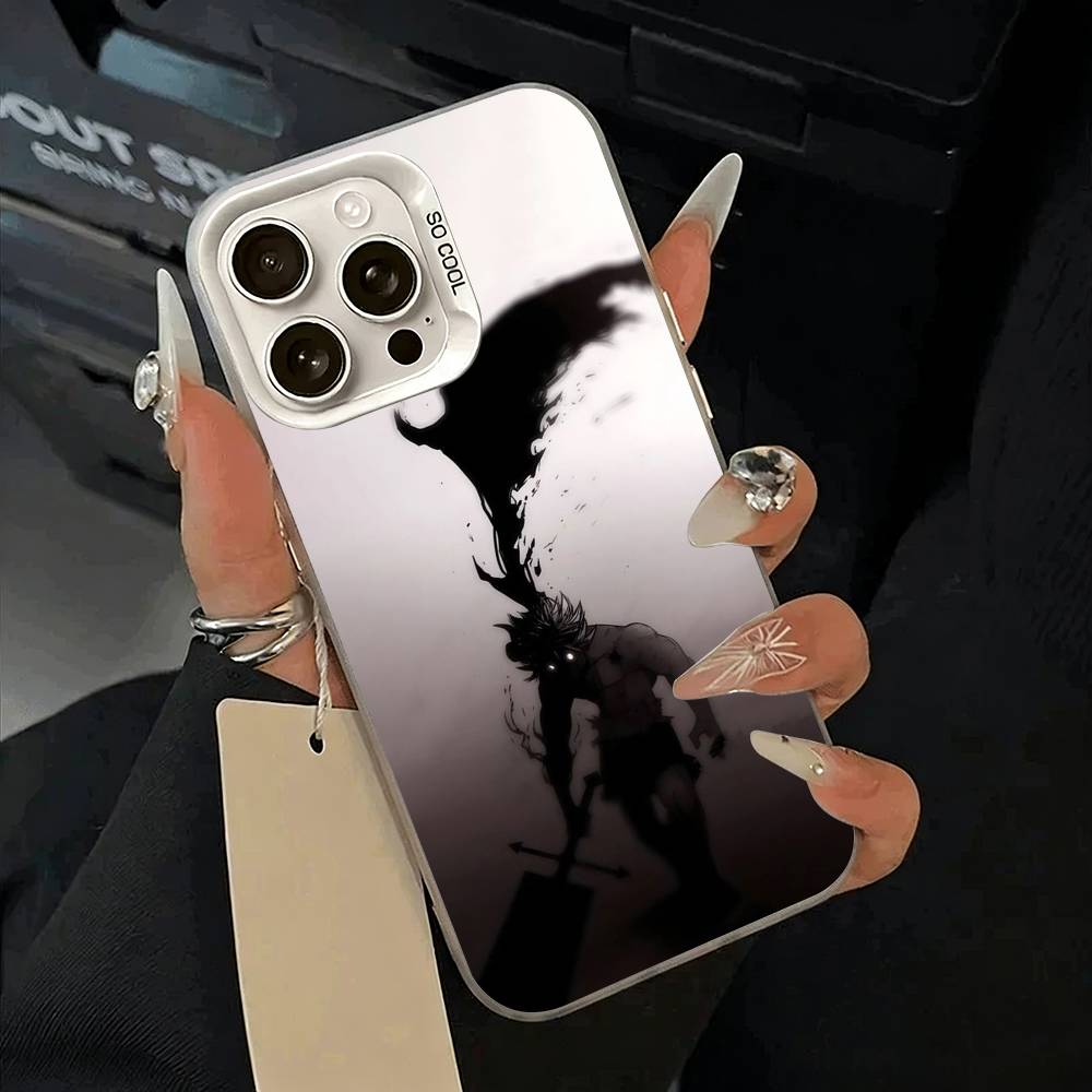 C-Clover Asta B-Black Phone Case For iPhone 11 12 13 14 15 16Pro Max Plus White Sliver Phone Cover
