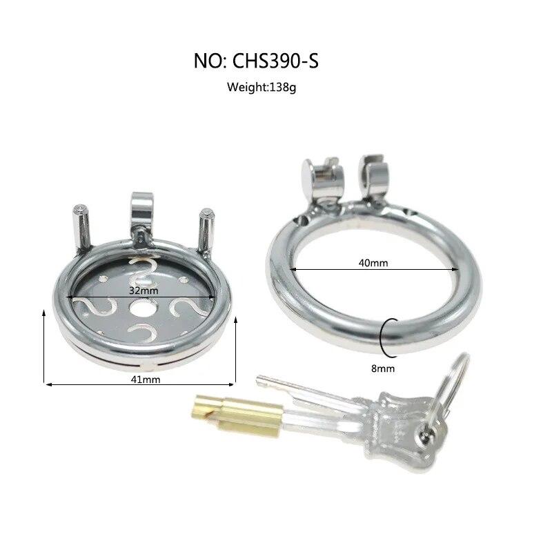 2024 New Metal Chastity Cage Flat Penis Lock Anti-Cheating Chastity Device Cock Cage Abstinence Adult Erotic Products For Men 18