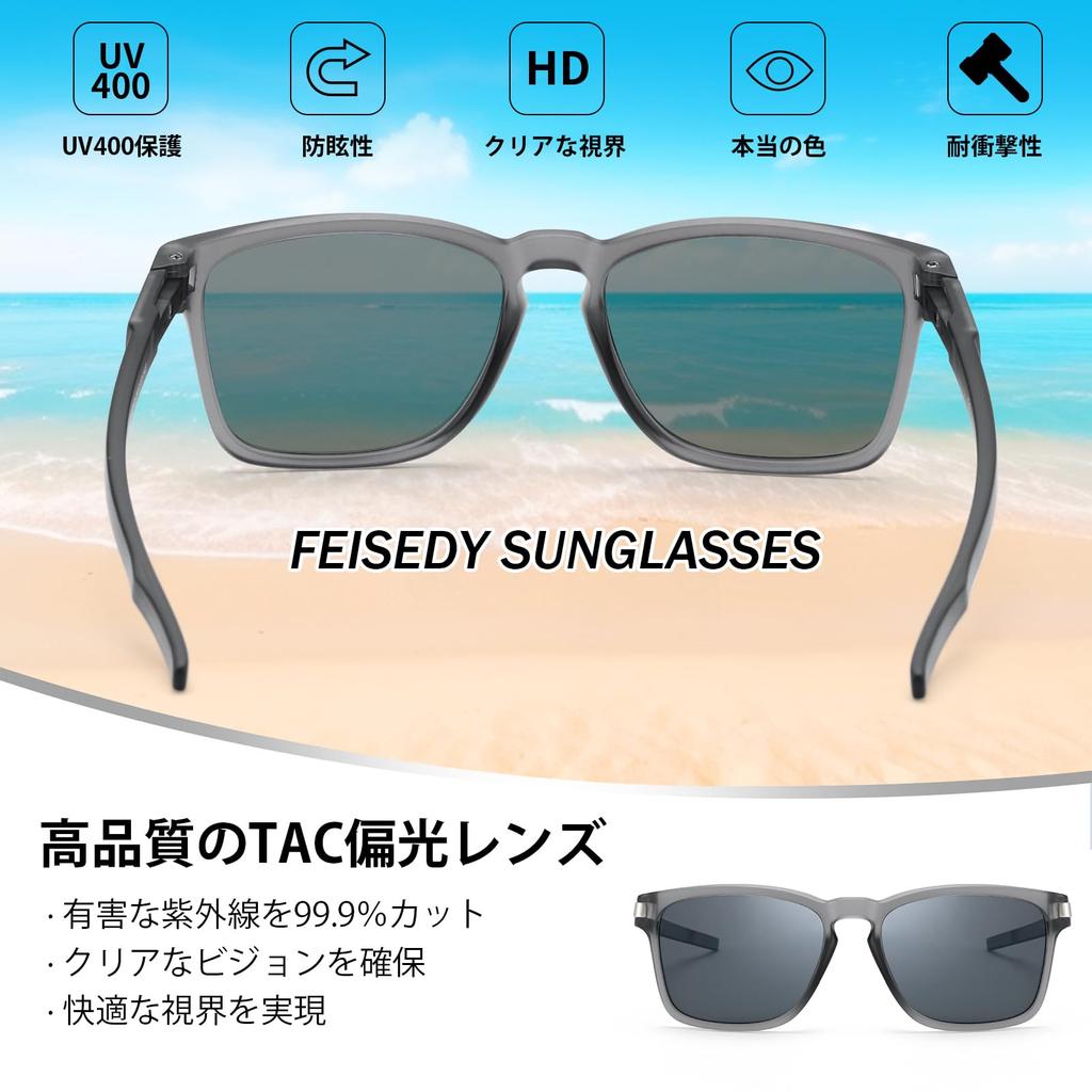 Feisedy Polarized Sunglasses TAC UV400 UV Protection for Driving, Fashionable, Unisex B1249