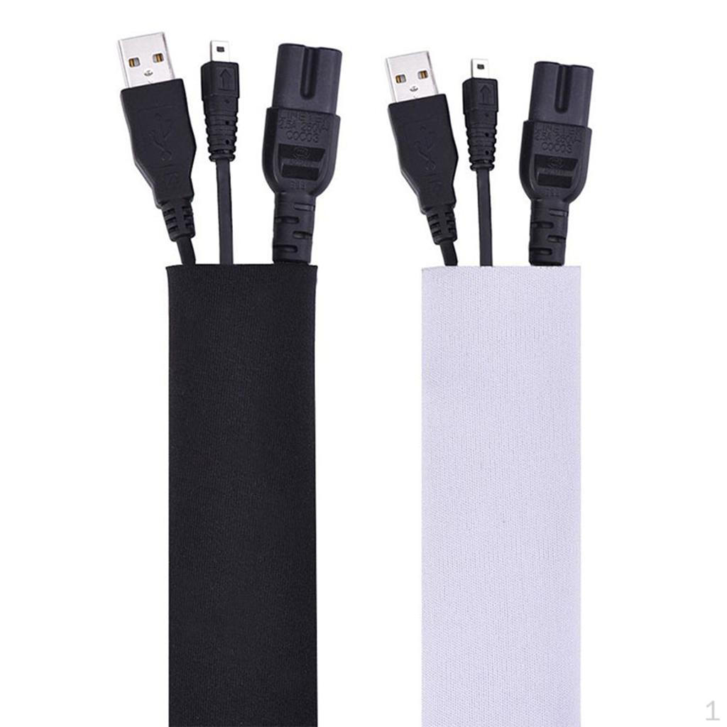 

80 Inch Cable Management Neoprene Cord Cover Sleeve Wire Hider Concealer Organizer System for Desk