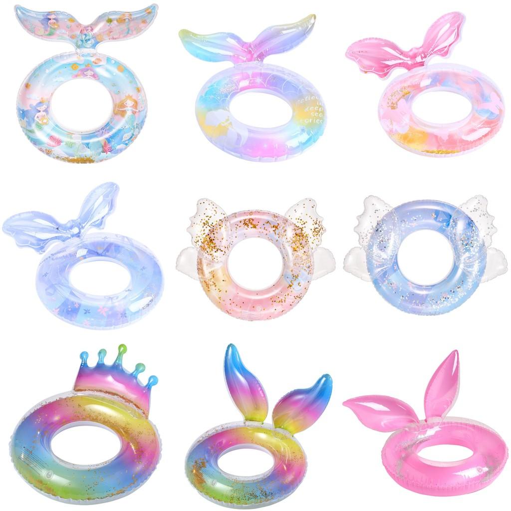 Bow Rabbit Ears Wings Mermaid Unicorn Design Thickened Swimming Ring Kid For