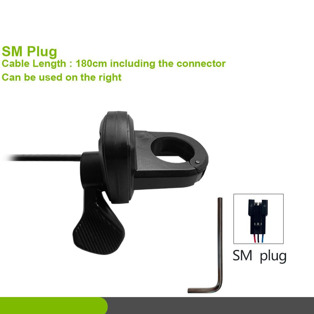 Thumb Throttle w/ 3P SM Plug For E-bike Electric Scooter 12V 24V 36V 48V 60V 72V