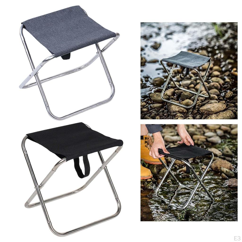 Camping Stool Folding Fishing Chair Foldable Small Adults Seat Camp Saddle