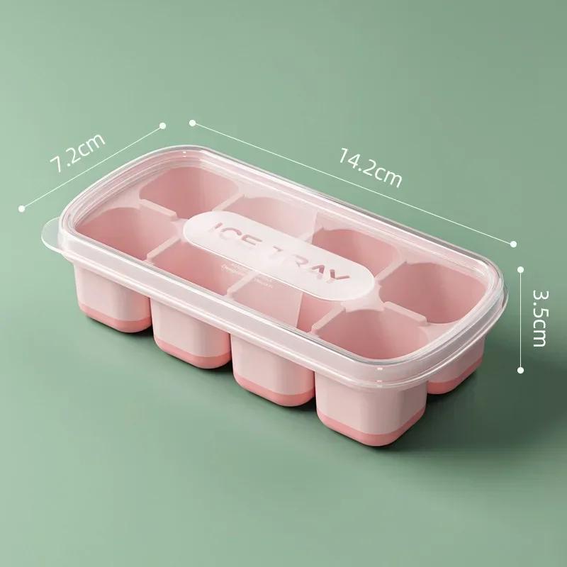 

Square Ice Cube Trays Food Freezer Tray Block Ice Cube Molds For Freezer Containers Reusable Ice Maker For Cocktails Whiskey розовый