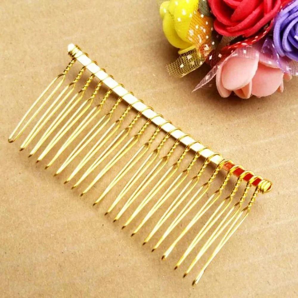 10Pcs 20 Teeth DIY Metal Hair Comb Claw Hairpins for Wedding Jewelry Making Findings Handmade Comb Base Bridal Accessories