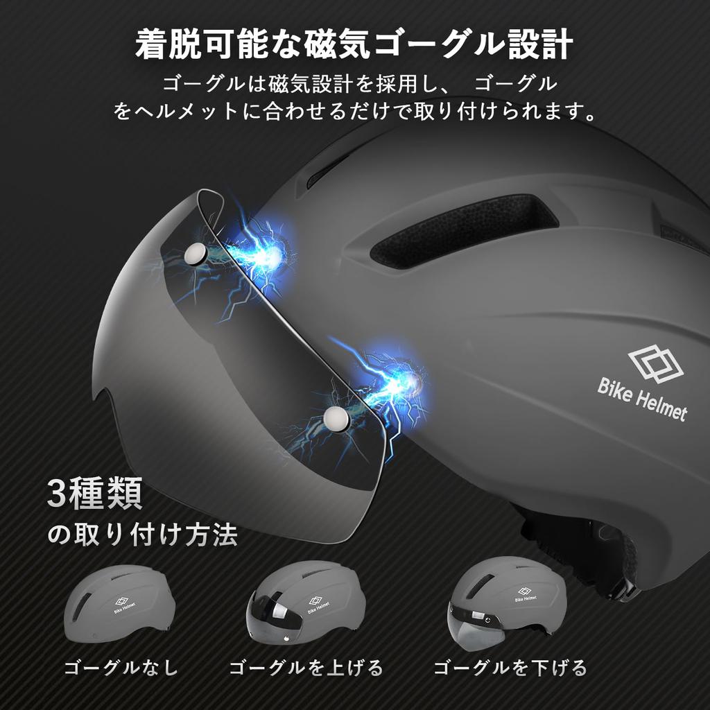 Mixiu Bicycle CE with Magnetic UV Impact Adjustable Size with LED for Road and and School Helmet, Certified, Goggles, Protection, Windproof,