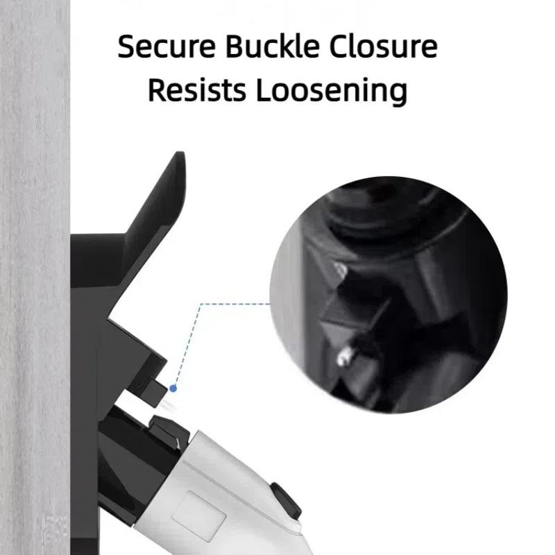 EVqiaoyi Lockable Type 1 EV Charger Holder Wall Mount J1772 Charging Nozzle Bracket Charging Cable Hook with Anti-Theft Lock