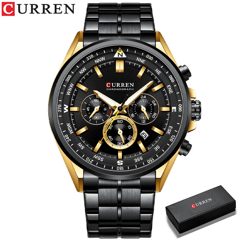 CURREN Luxury Wrist Watches for Men Stainless Steel Quartz Wristwatches with Chronograph Casual Sport Clock 8399 erkek kol saati