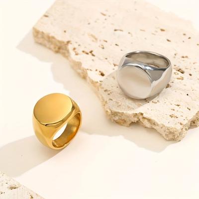 Stainless Steel Ring Casting Smooth Oval Ring Fashion Simple Non-Fading Couple Rings Wholesale