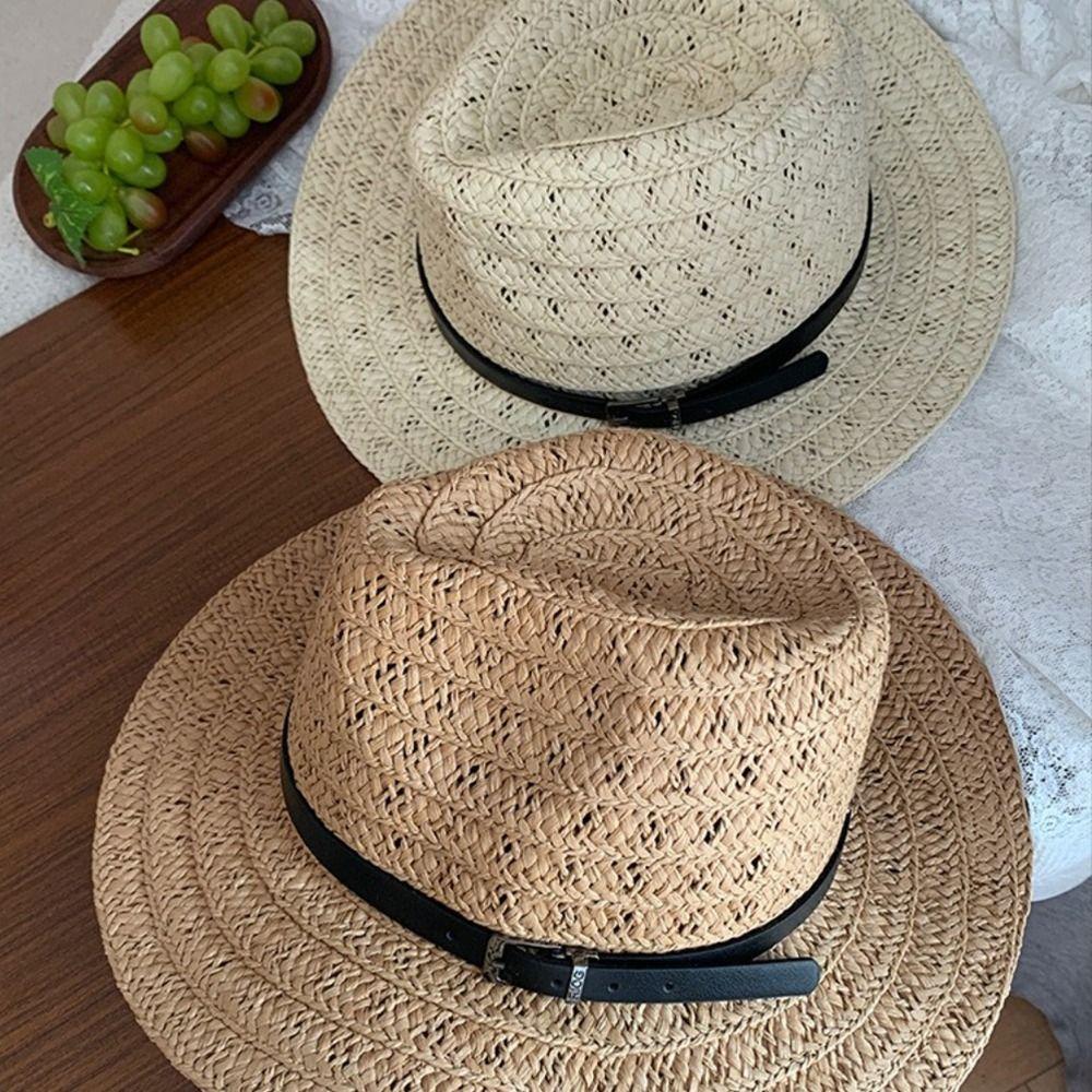 Hollow Western Cowboy Hat Jazz Visor Cap Trendy Hollow Straw Hat  Outdoor