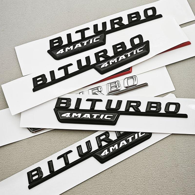 Logo TURBO 4MATIC Car Emblem Both Side Fender Badge Sticker For Mercedes Benz AMG X247 C117 W117 GLE53 GLA45 A45 A35 CLA35 CLA45