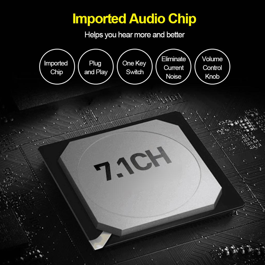 GS3 USB 2.0 External Sound Card Virtual 7.1 Channel Sound Card Adapter Plug and Play with Hdphone Microphone  s Volume Control   Mic Games Sound