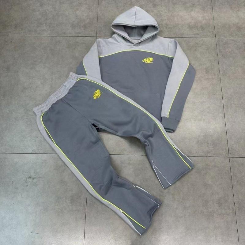 Drill Syna World Mens Hooded Sweatshirt Jogger Set Embroidered Streetwear