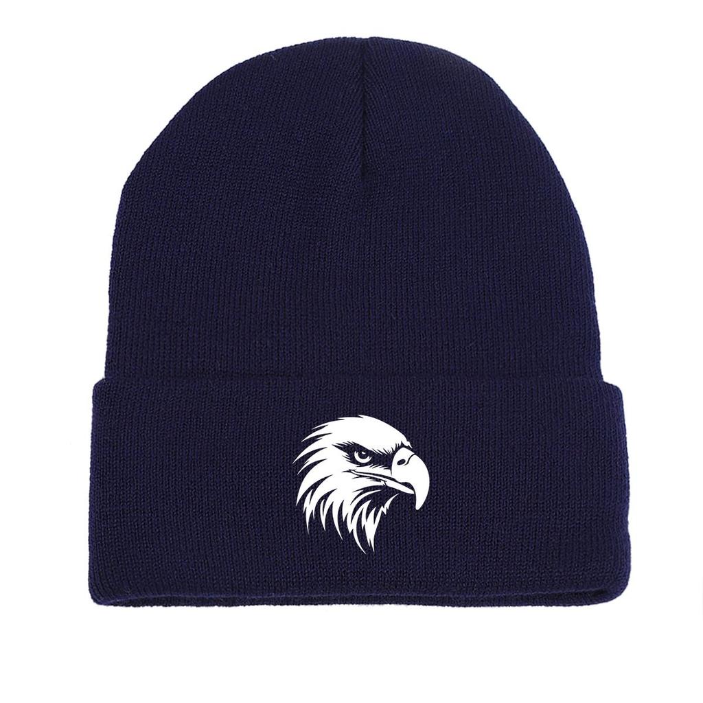 White Elephant Print Knit Cap Beanie, Animal Skull Cap Stretchy Stretchable Sporting Bobble Hat Knitted Hat Beanie