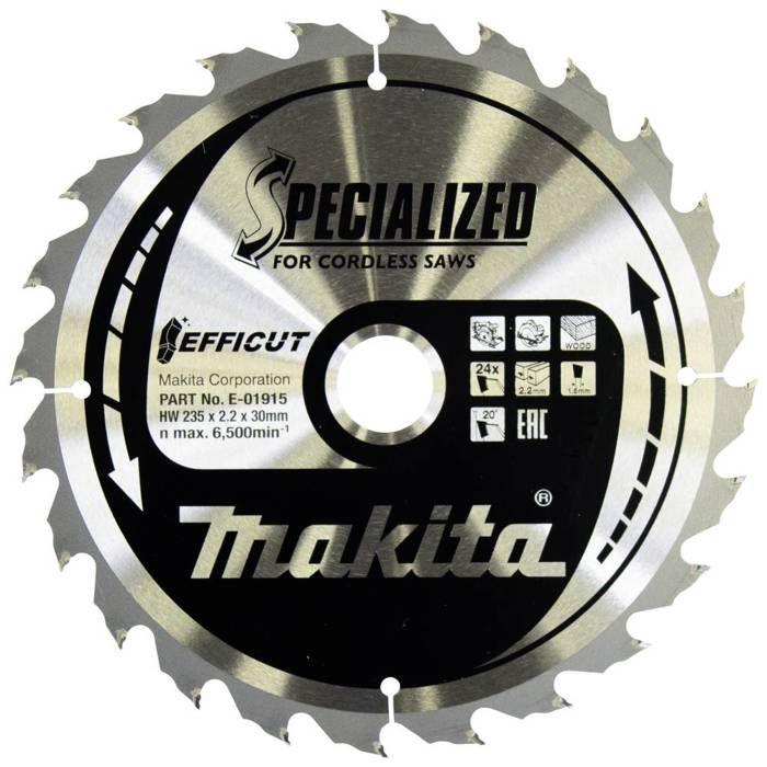 Makita E-01915 Lame de scie circulaire 235 x 30 x 2.2 mm Nombre de dents: 24 1 pc(s)