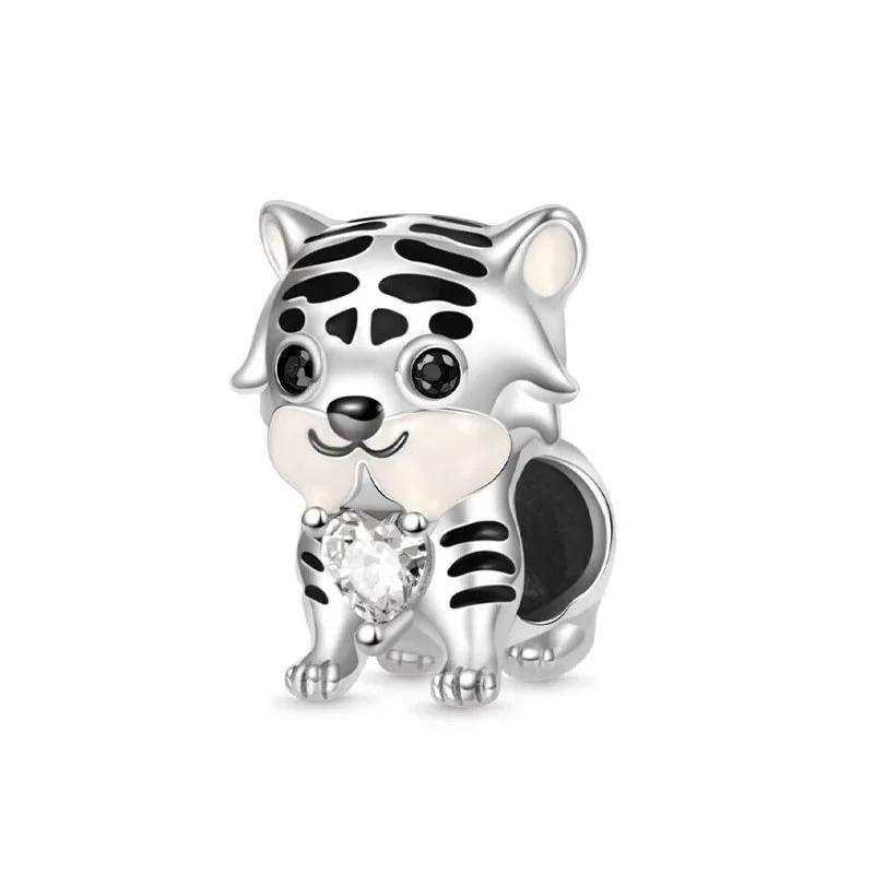 925 Silver Dog Claw Pendant Bracelet Charm Talisman for Men Women Birthday Gift Animal Jewelry Tiger Monkey Elephant Hedgehog