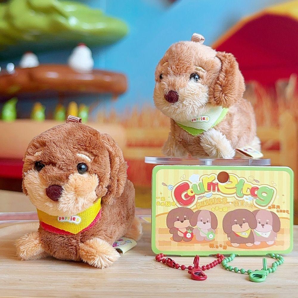 Little Dog Design Cartoon Puppy Plush Keyring Plush Material Puppy Backpack Pendant  Kid Gift