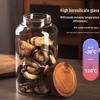 Barattolo di Stoccaggio Trasparente in Vetro Borosilicato con Coperchio in Legno di Acacia - Contenitore Ermetico per la Casa.