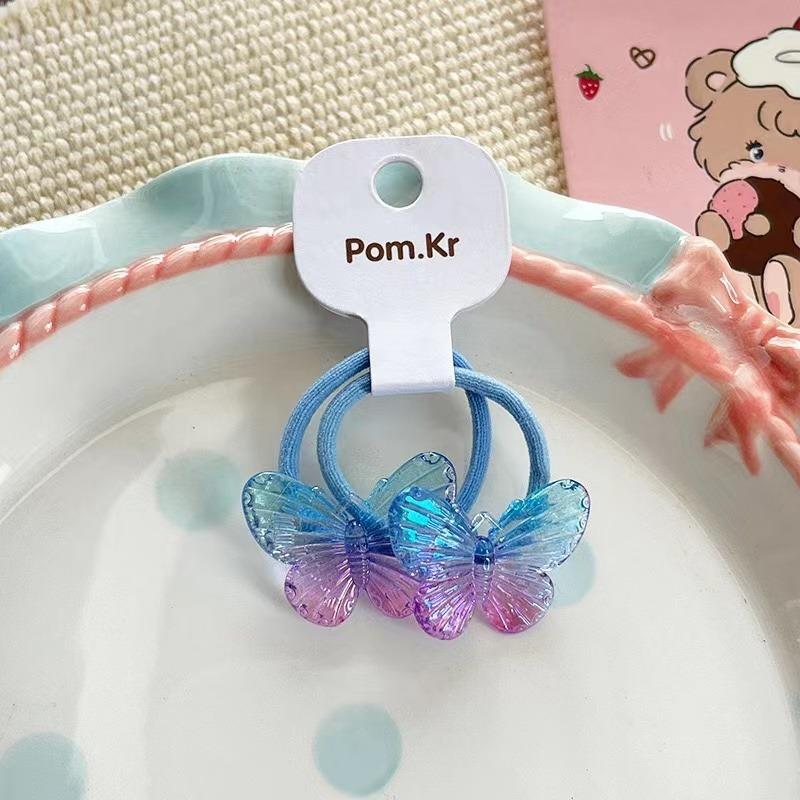 2 szt. Nowy śliczny brązujący motyl księżniczka nakrycia głowy dzieci elastyczne opaski do włosów dziecięce gumki do włosów liny akcesoria dziewczęce stroik dziecięcy