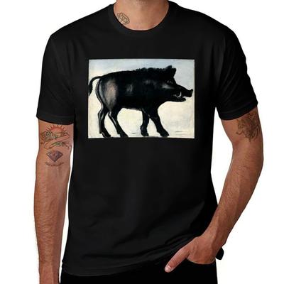 Niko Pirosmani - Boar T-Shirt T Shirts for Man Cotton Funny T Shirt Man Casual T-Shirt