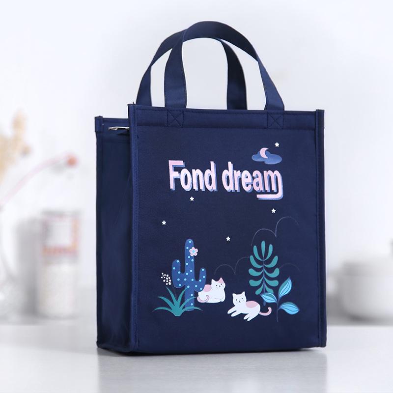 Lunch box bag canvas hand-held lunch box hand-held insulated bag lunch box bag thickened aluminum foil 2570₽