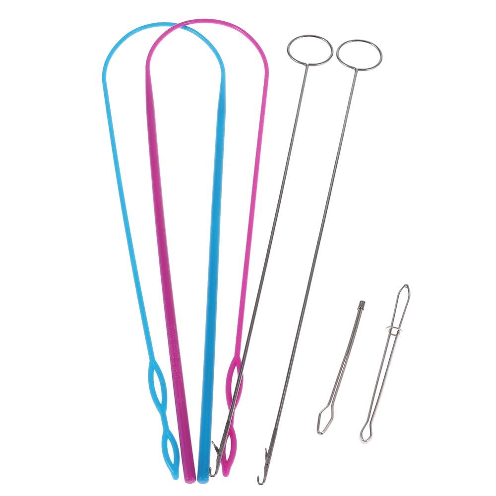 Metal Loop Turner Hook Blue Metal Tweezers Latch Sewing Loop Kit  Flexible Drawstring Threader