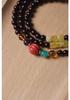 Small-Leaf Rosewood Buddhist Beads Bracelet - 0.8 Multiloop for Men & Women