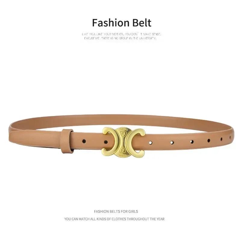Fashionable Women s Belt, High-quality Gold Buckle, Versatile Temperament, Paired with Daily Jeans, Dresses, Design Sense Belt 105CM хаки