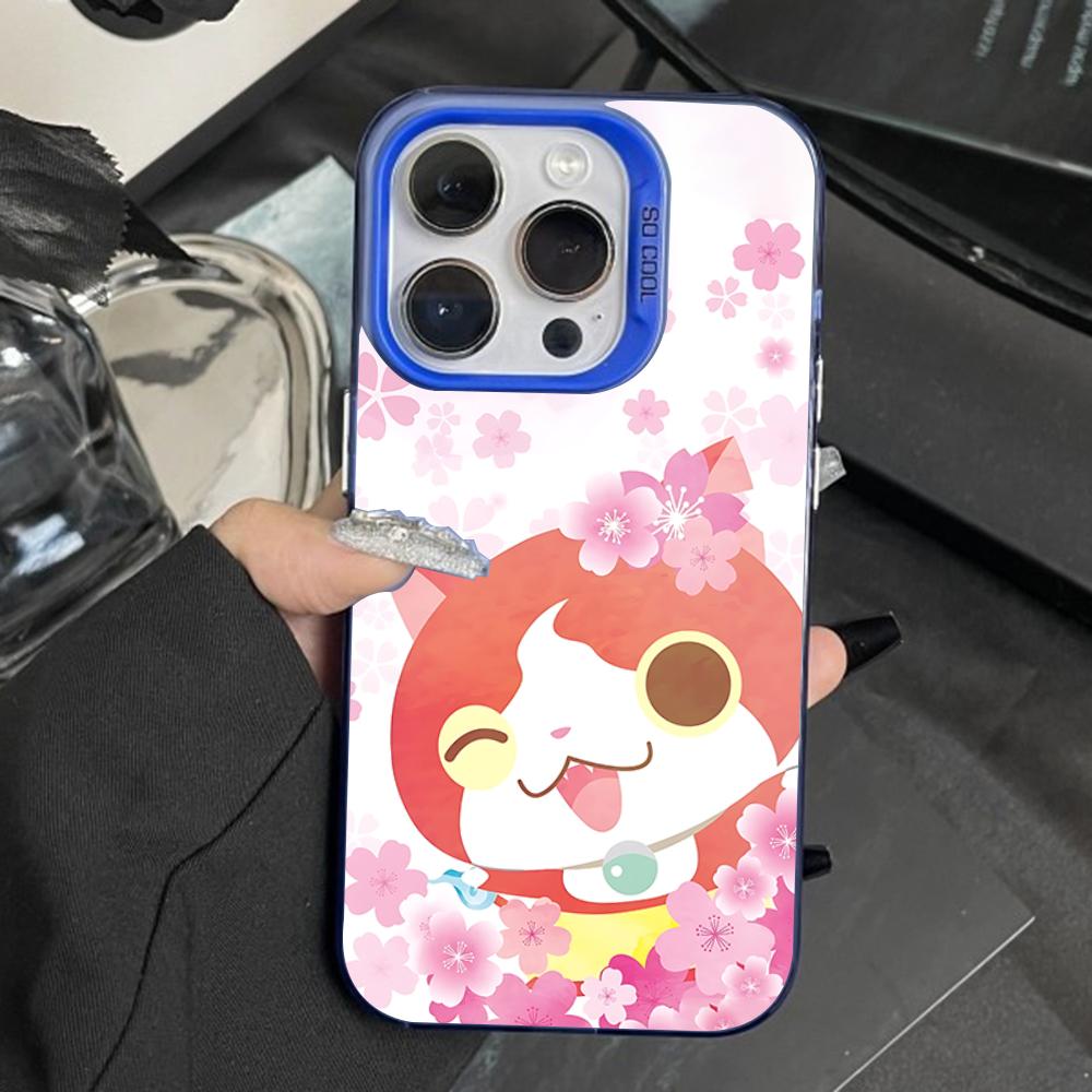 Yo-kai Cute W-Watch Phone Case For iPhone 16,15,14,13,12,11,Pro,Max,Plus,Mini,XS,SE Anti Fall Blue Matte Hard Bumper