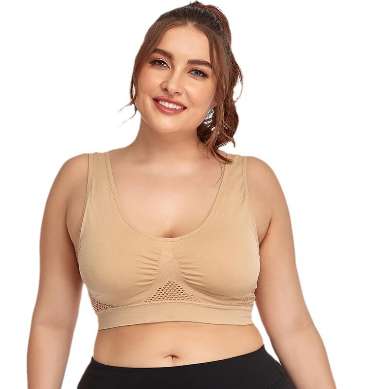 Breathable Mesh Sports Bra - Plus Size Yoga & Running Fitness Underwear