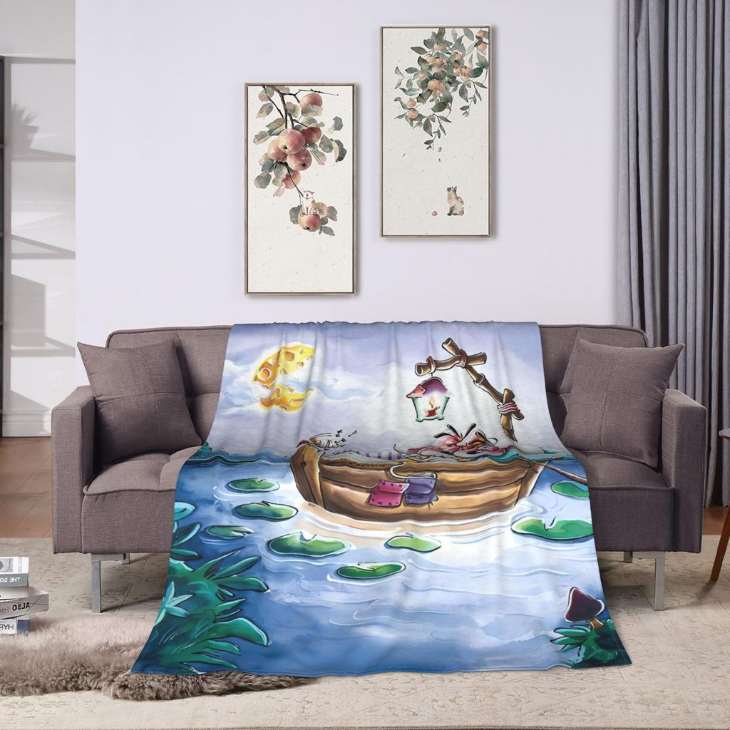 Good Night Diddl Flannel Blankets Winter Soft Durable Throw Blanket for Children Outdoor Novelty Bedspread Sofa Bed Cover