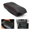 For Toyota Camry 2006 2007 2008 2009 2010 2011 Car Center Console Lid Armrest Box Cover Black / Black Leather with Red Stitching