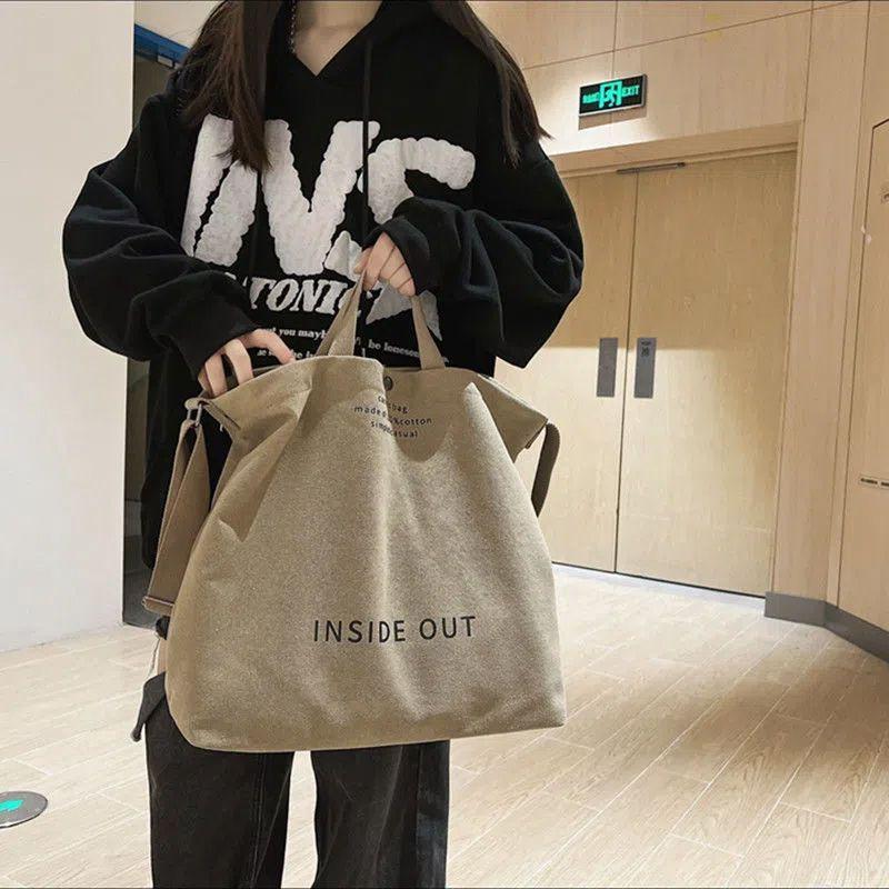 Canvas Bag Women's Forest Department Versatile Schoolbag University Student Class Bag Tutorial Canvas Messenger Bag Large Capacity