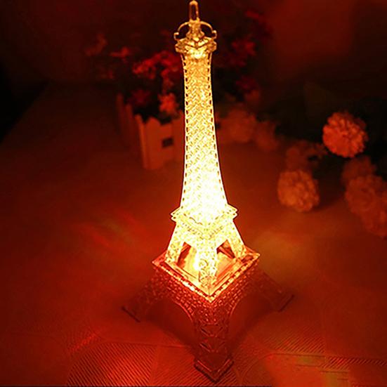 Eiffel Tower Light Birthday Gift Decorative Colorful Nightlight Button Lamp
