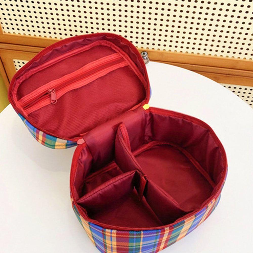 Large Capacity Women Cosmetic Bag Handbag Travel Toiletry Bag Fashion Checkered Makeup Bag Travel