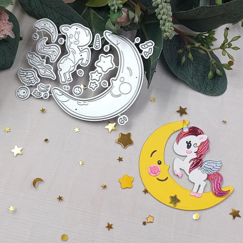 Moon and Pony Metal Cutting Dies Craft Embossing Scrapbooking Stamps for Card Making Decor