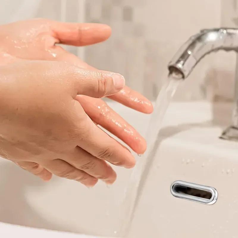 1/10PCS Wash Basin Overflow Ring Faucet Sink Overflow Cover Bathroom Kitchen Basin Trim Bath Sink Round Hole Hollow Overflow Cap