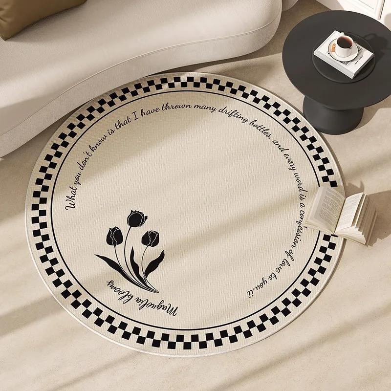 Living Room Round Carpet Chair Floor Mat Bedroom Bedside Foot Mats Japanese Minimalist Home Decoration Rug Alfombra De Salón